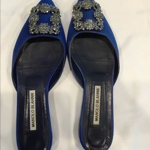 Manolo Blahnik Hangisi blue slides